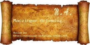 Maczinger Artemisz névjegykártya